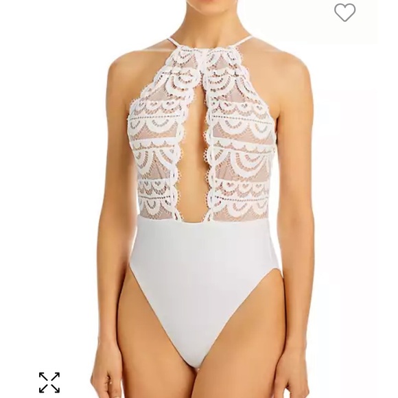 Pq Keyhole Lace One Piece in Water Lily - Picture 2 of 10